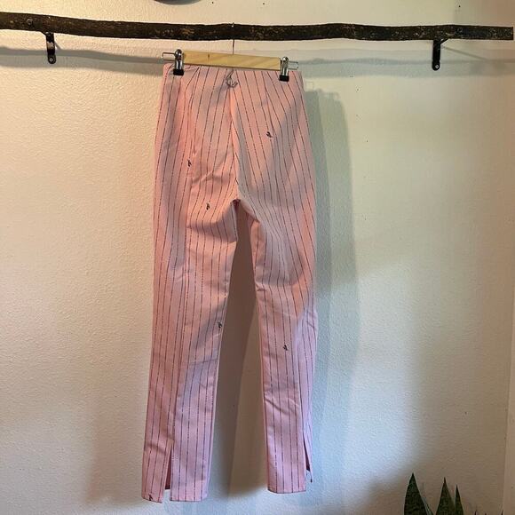 I AM GIA Pink Pinstripe Dominique High Rise Cropped Pants Size Small - Picture 14 of 16